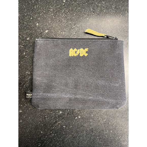 AC/DC Zip Pouch Bag Rock Band Merch "Rock By Junk Food" Black Canvas 9"x7"‎ - Picture 3 of 5